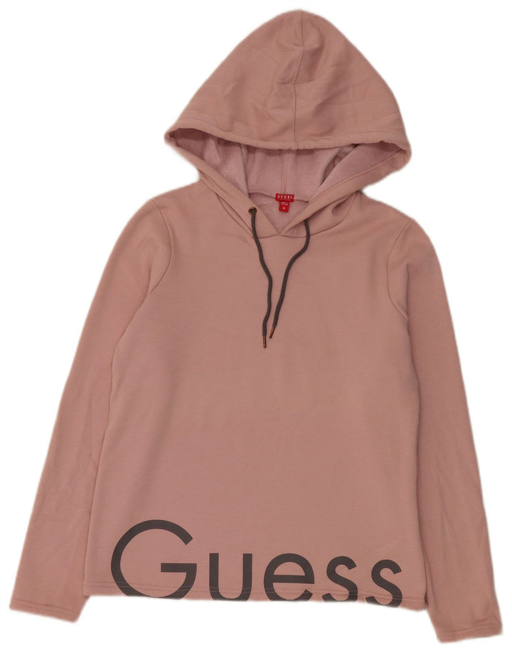 Guess Damen-Kapuzenpullover mit Grafik, UK 14, Mittelrosa, Polyester