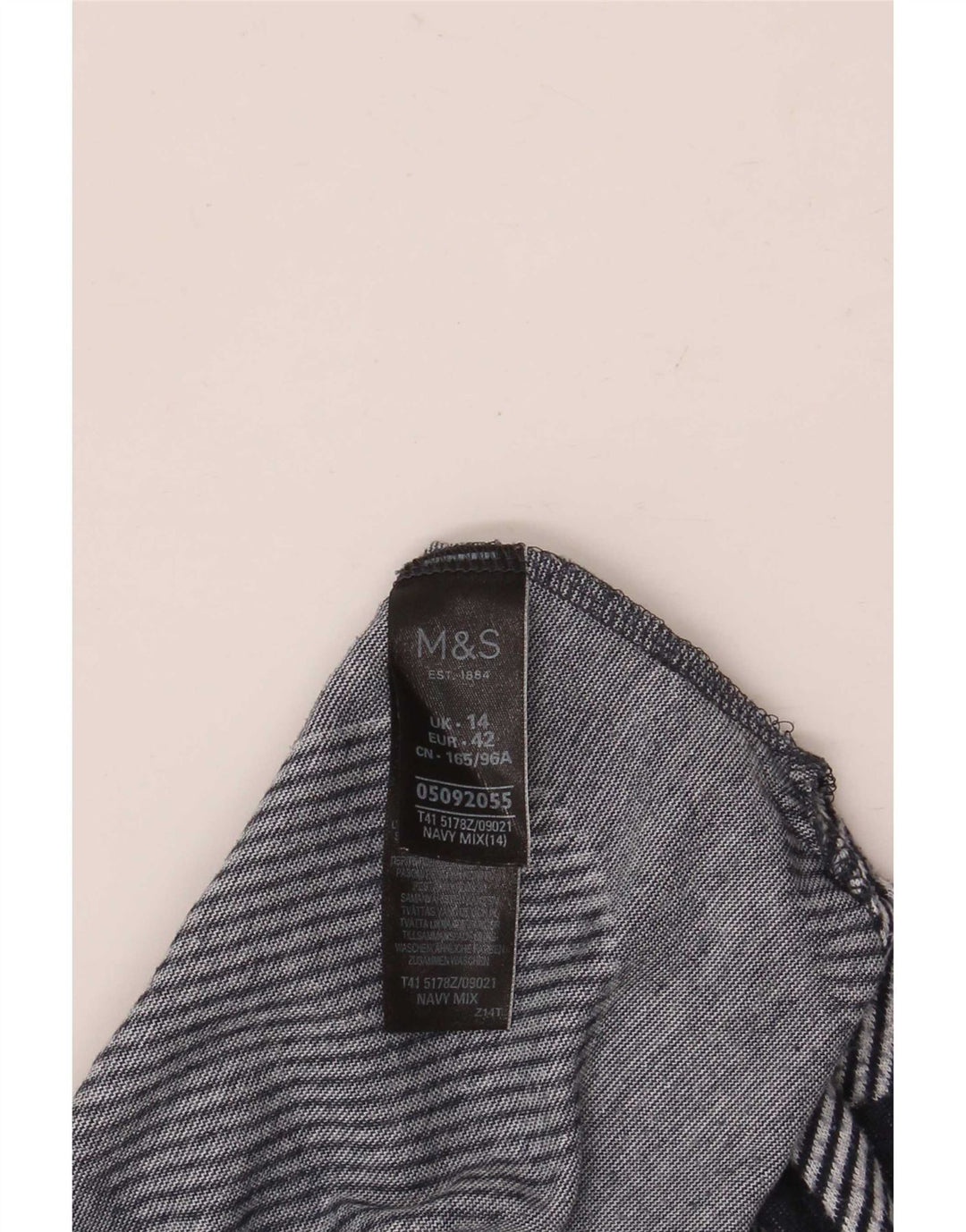 Marks & Spencer Damen-Top, 3/4-Ärmel, UK-Größe 44, Größe L, marineblau, gepunktet