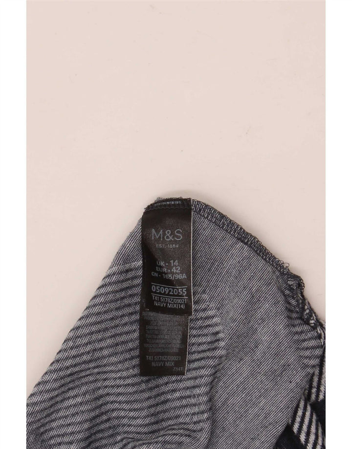 Marks & Spencer Damen-Top, 3/4-Ärmel, UK-Größe 44, Größe L, marineblau, gepunktet