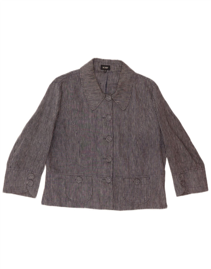 Hobbs Damen-Blazerjacke mit 5 Knöpfen, UK 12, mittleres Marineblau mit Nadelstreifen