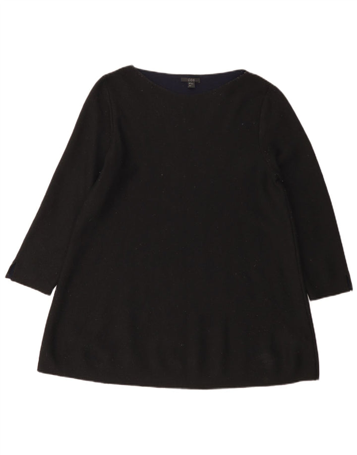 Cos Damen-Tunika-Oberteil mit 3/4-Ärmeln, UK-Größe 14, mittelschwarze Wolle