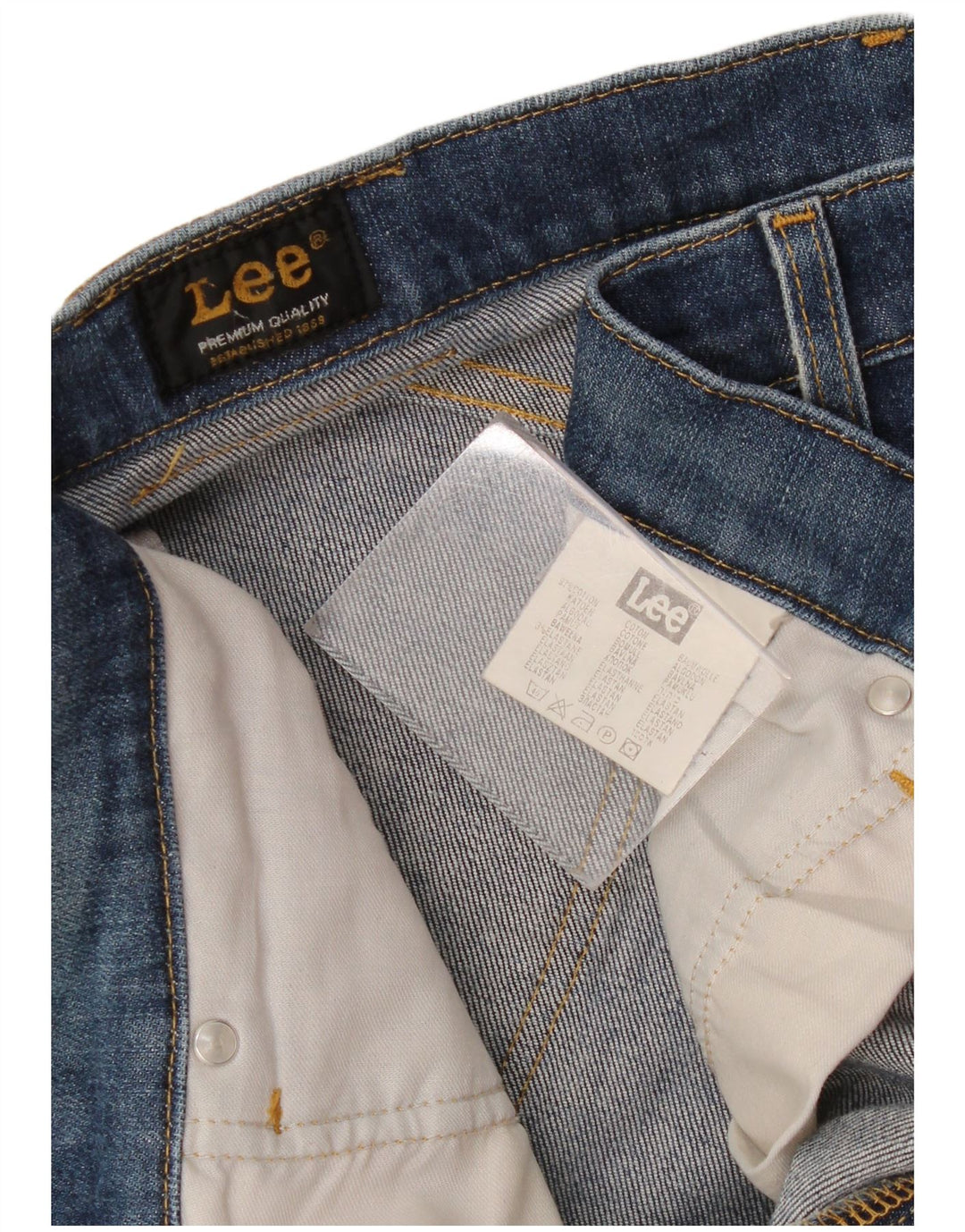 Lee Herren Straight Jeans W34 L30 Blaue Baumwolle