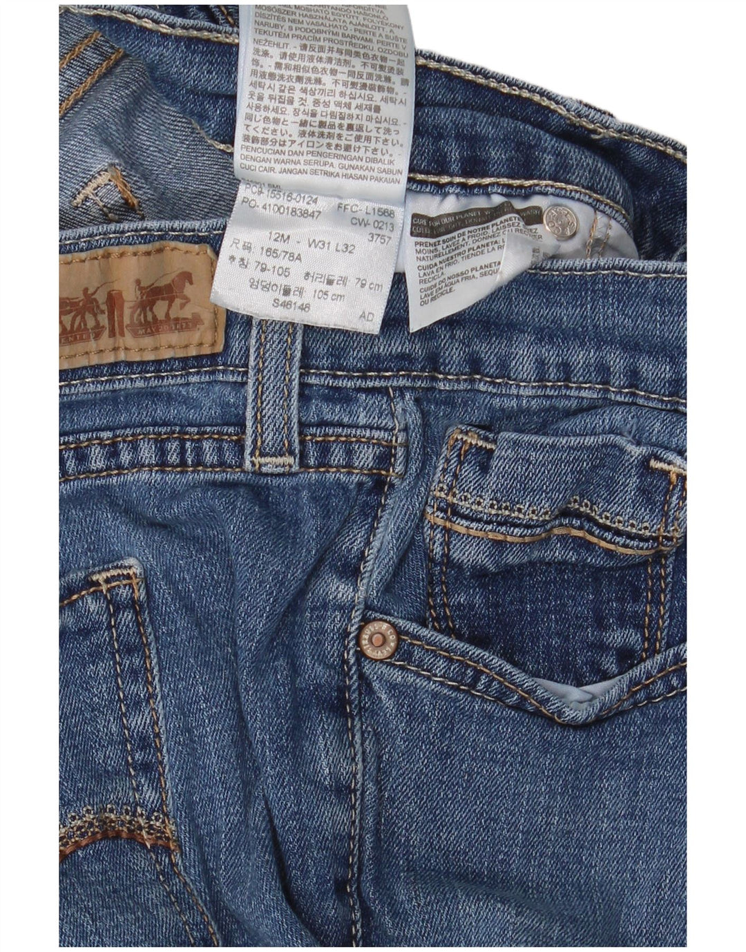 Levi's Damen 515 Bootcut Jeans W31 L32 Blaue Baumwolle