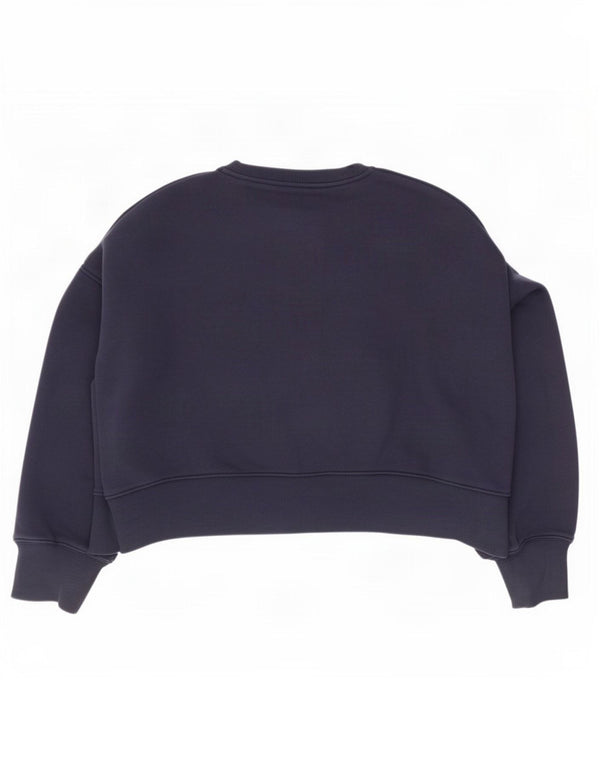 Nike Womens Crop Graphic Oversized Sweatshirt Pullover UK 14 Medium Marineblau