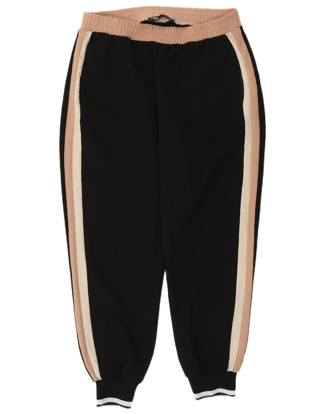 Zara Damen-Trainingshose, Jogginghose, Größe 44, Schwarz, Farbblock