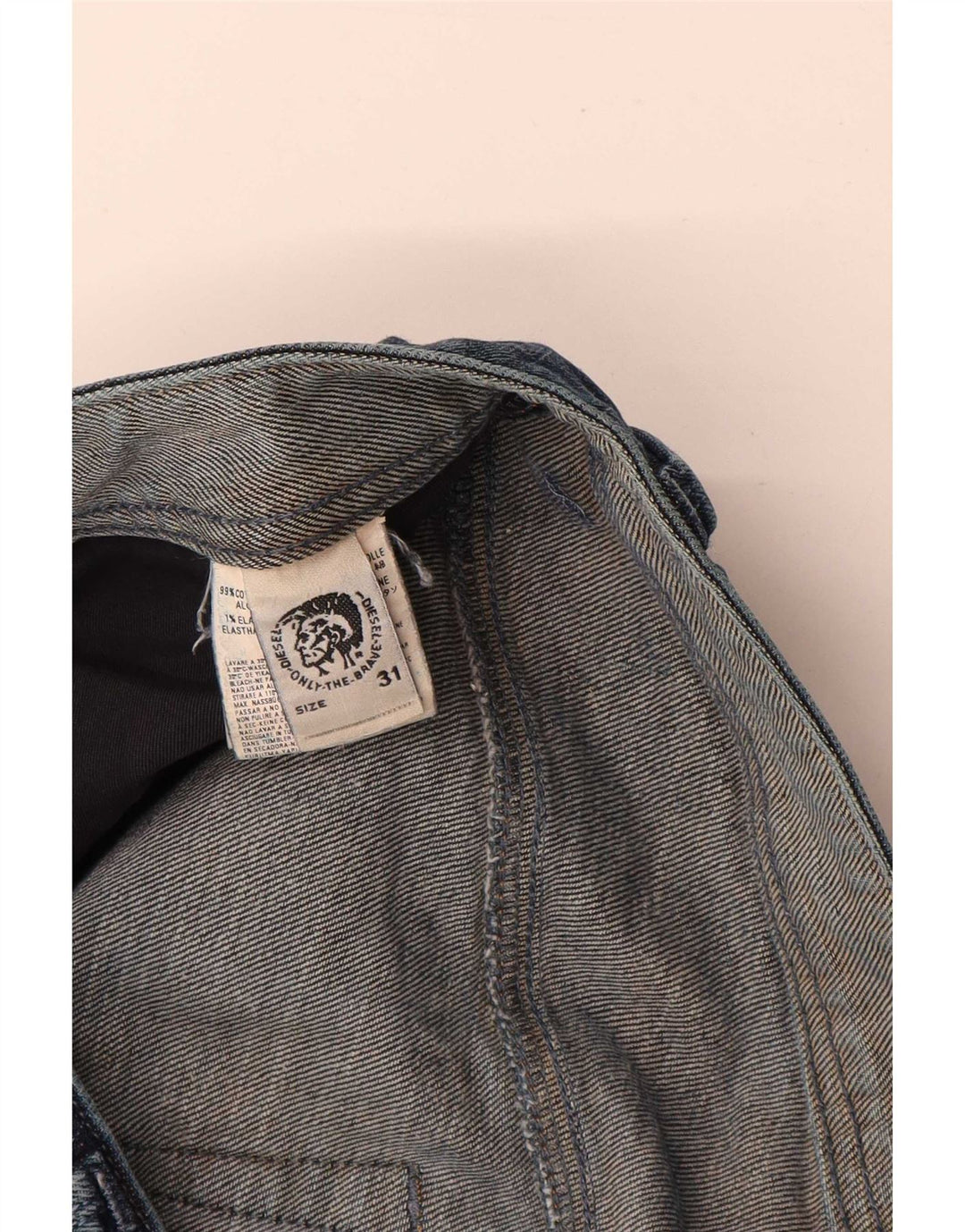 Diesel Herren Distressed Straight Jeans W31 L32 Blaue Baumwolle