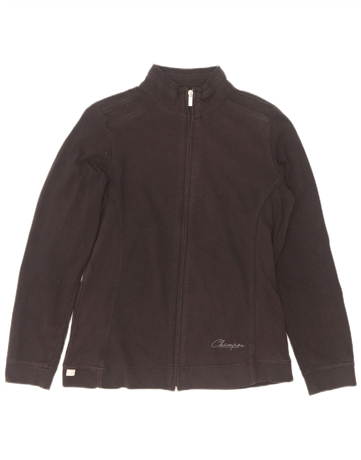Champion Damen-Trainingsanzugoberteil, UK-Größe 10, Größe S, Schwarz, Baumwolle