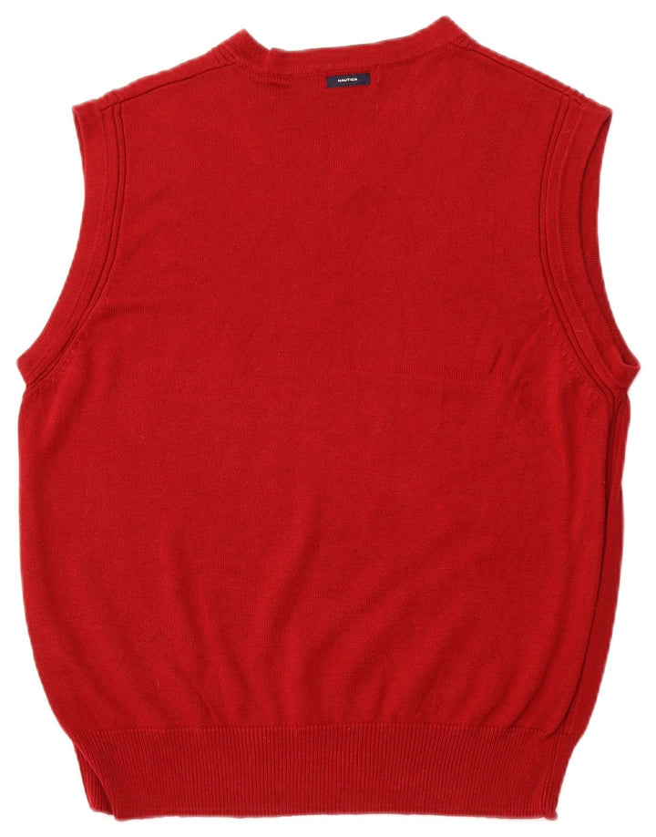 NAUTICA Damen Weste Tank Top UK 16 Große rote Baumwolle