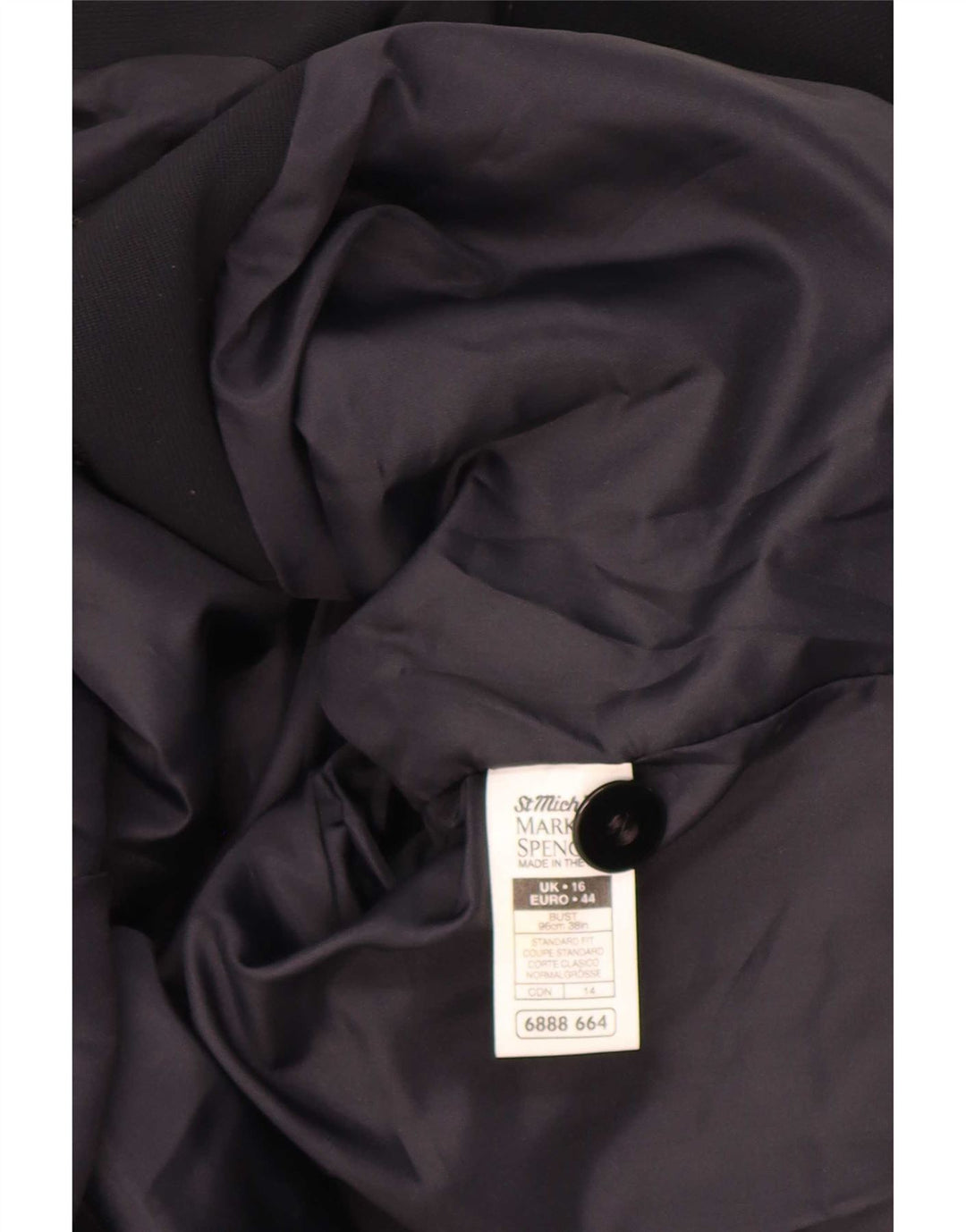 Marks & Spencer Damen St. Michael 4 Button Blazer Jacke UK 16 Large Schwarz