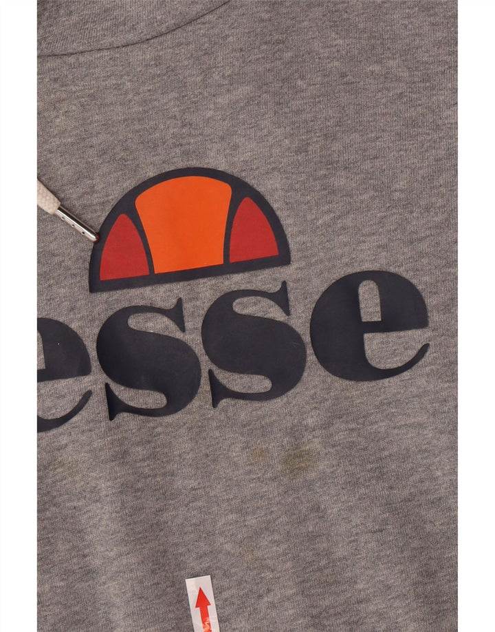 Ellesse Herren-Kapuzenpullover mit Grafik, mittelgraue Baumwolle