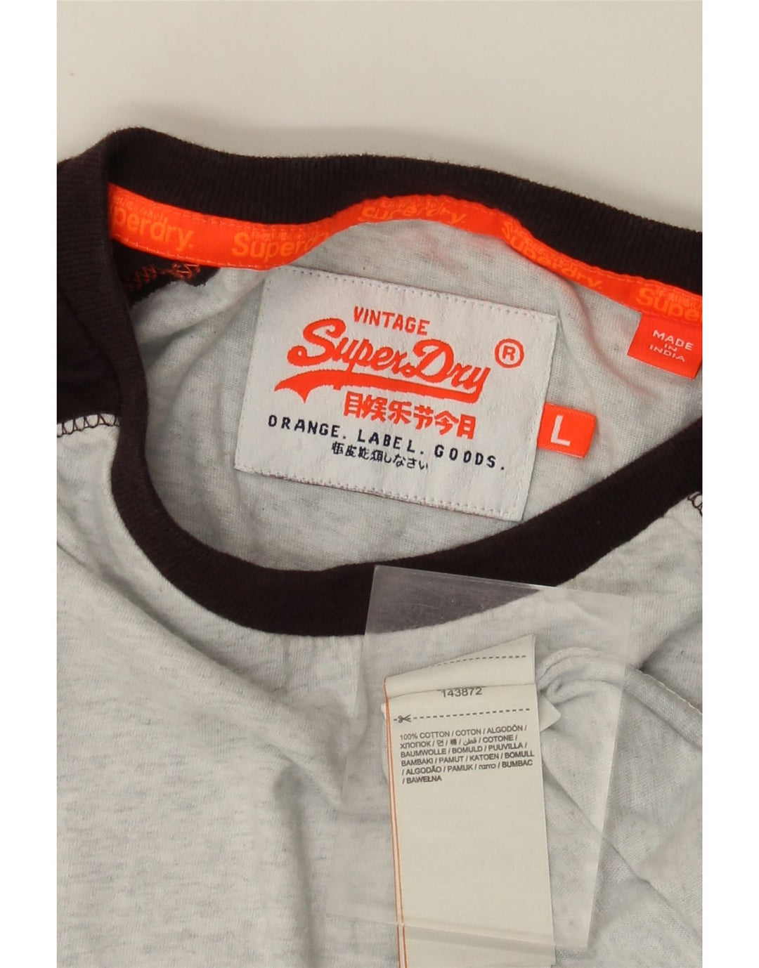 Superdry Herren-Oberteil, langärmelig, groß, Grau, Colourblock-Baumwolle