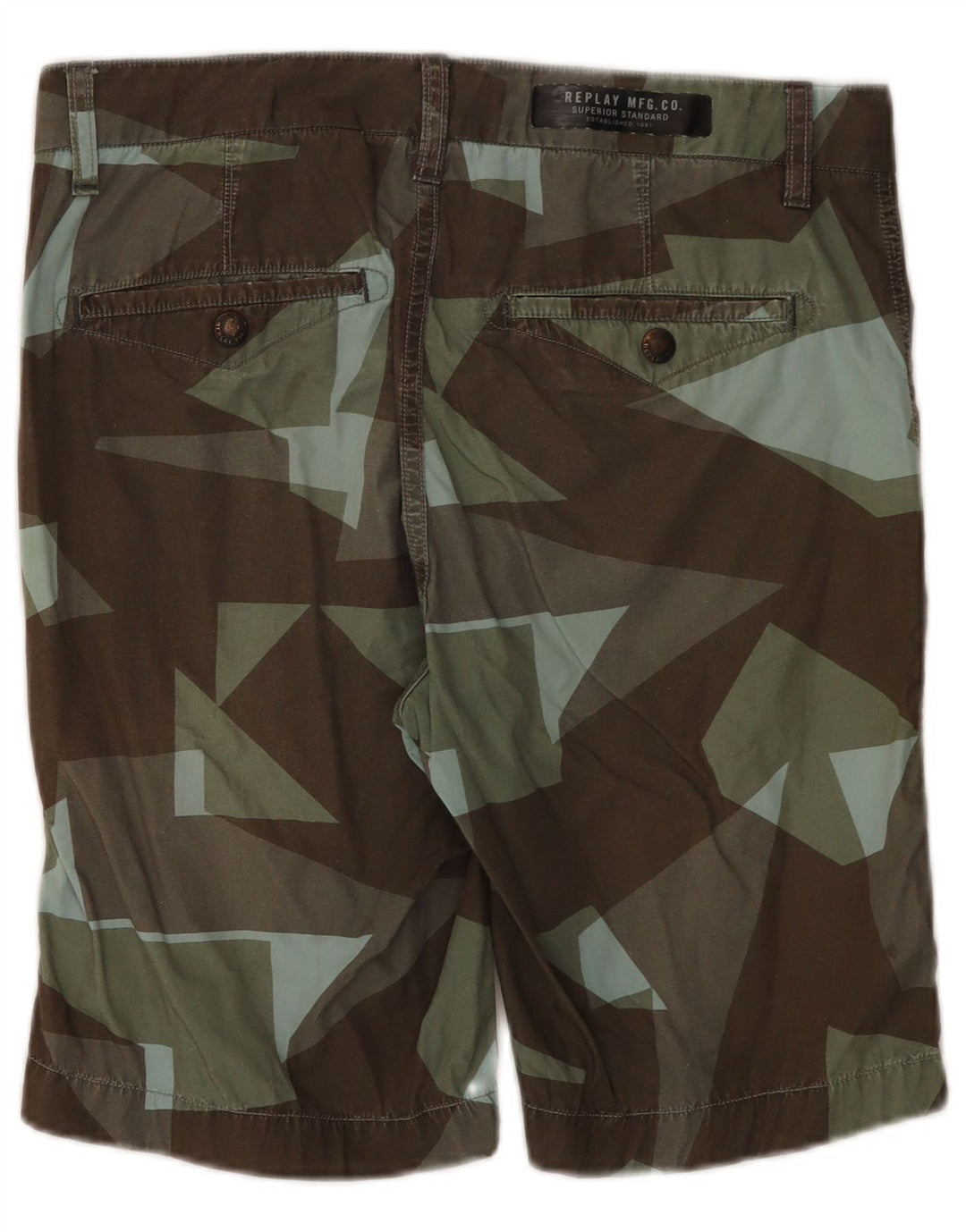 Replay Herren-Chinoshorts W30, mittelgroß, mehrfarbig, geometrisch, Baumwolle