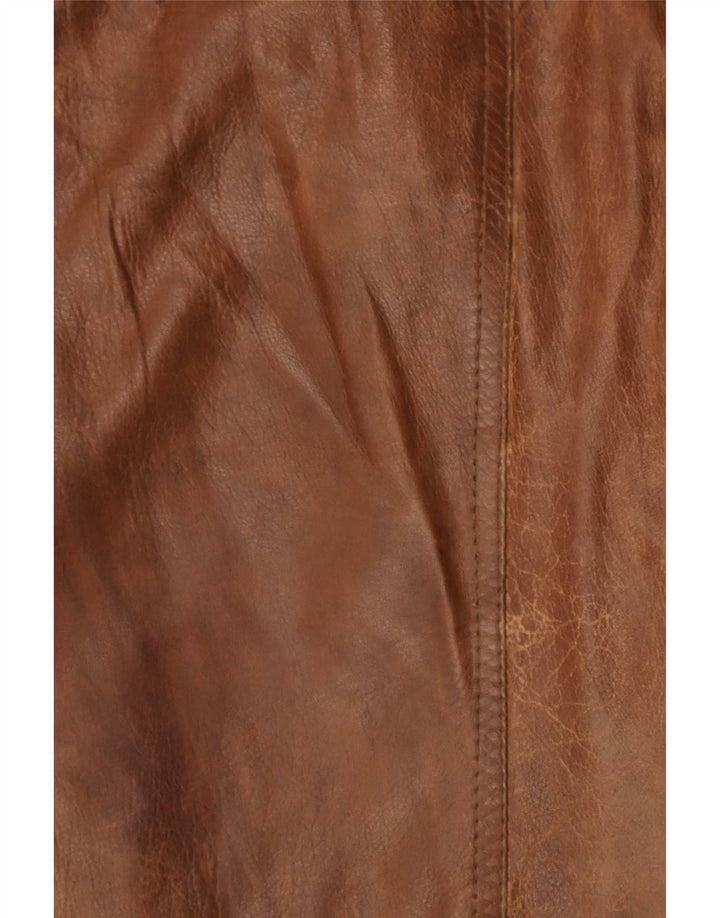 Vintage Herren Militärlederjacke UK 36 Small Brown