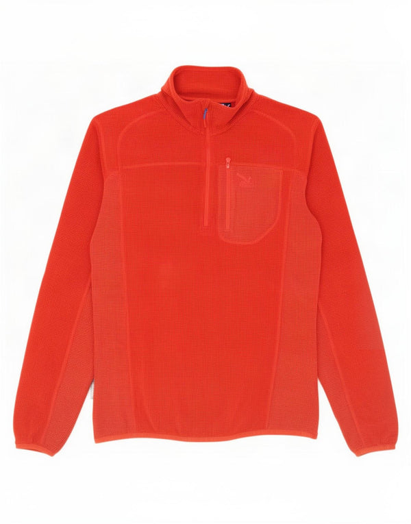 SALEWA Herren-Fleecepullover mit Reißverschluss am Hals, Größe L, Rot