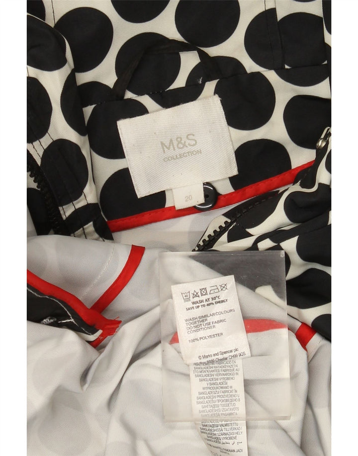 MARKS & SPENCER Damen-Regenjacke mit Kapuze, UK 20 2XL, Schwarz gepunktet