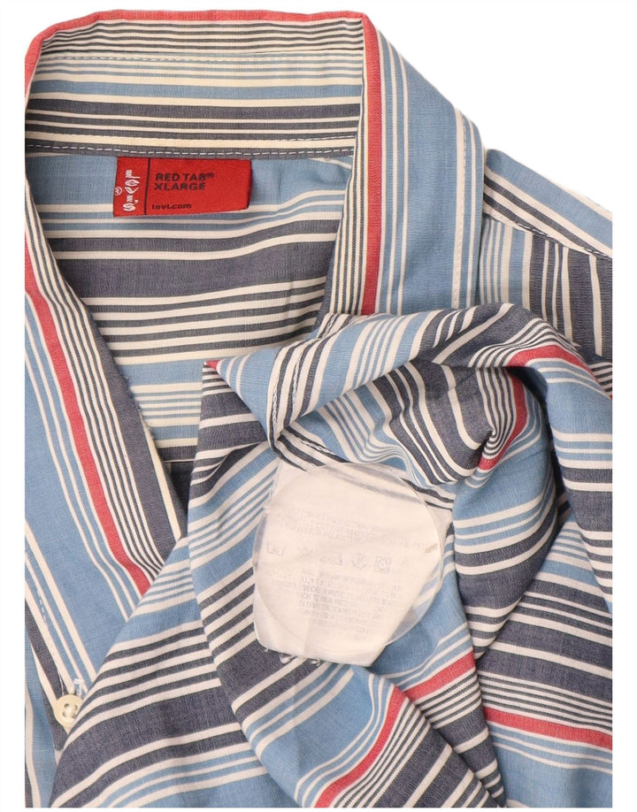 LEVI'S Herrenhemd XL blau gestreift aus Baumwolle