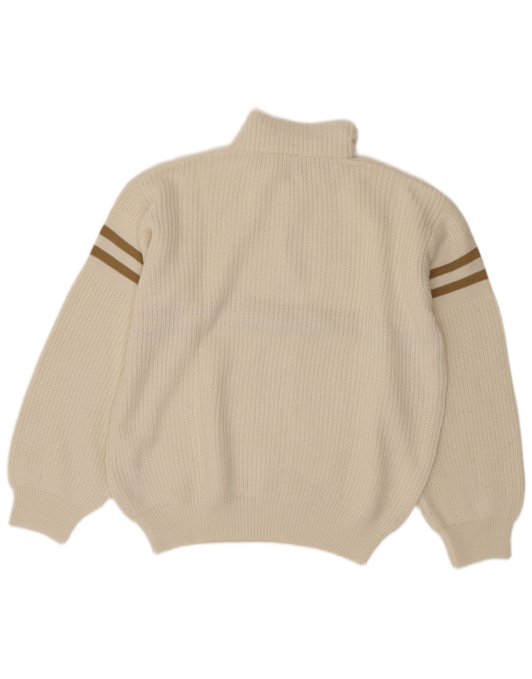 Fila Herren-Pullover mit Reißverschluss, IT 54 XL, weiß gestreifte Wolle