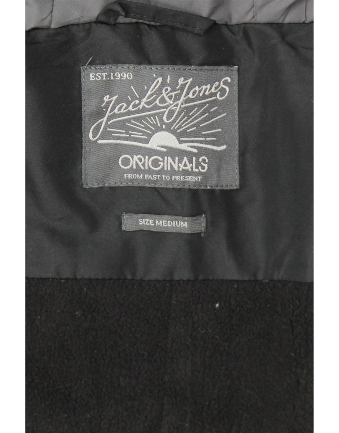 JACK & JONES Mens Hooded Windbreaker Jacket UK 38 Medium Black Vintage Jack & Jones and Second-Hand Jack & Jones from Messina Hembry 