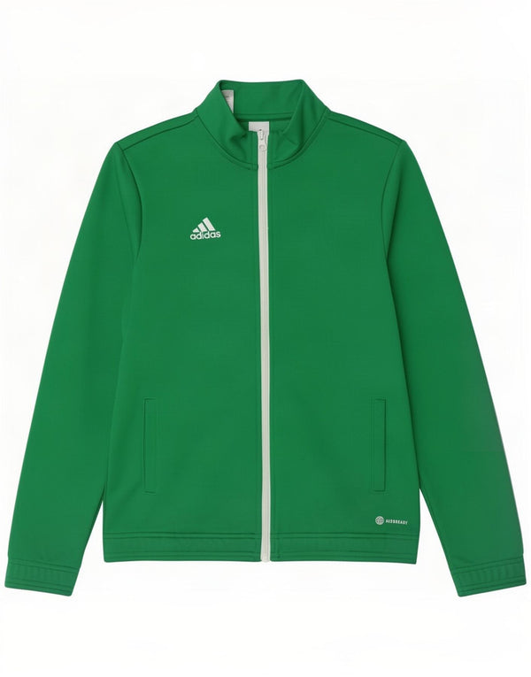 Adidas Jungen Aeroready Trainingsanzug Top Jacke 13–14 Jahre grünes Polyester