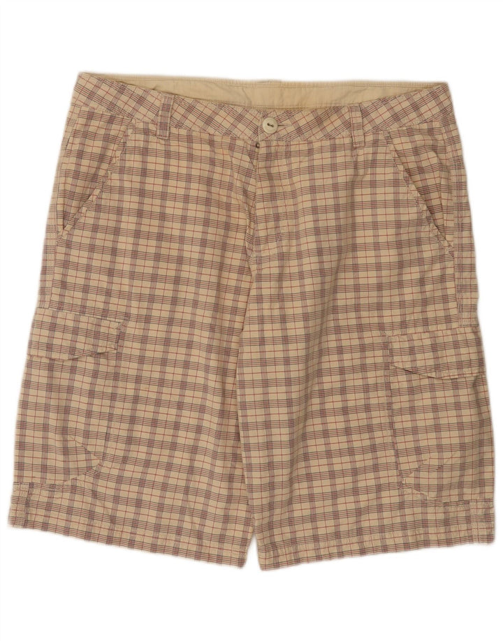 Invicta Herren Cargoshorts IT 52 XL W36 Beige karierte Baumwolle