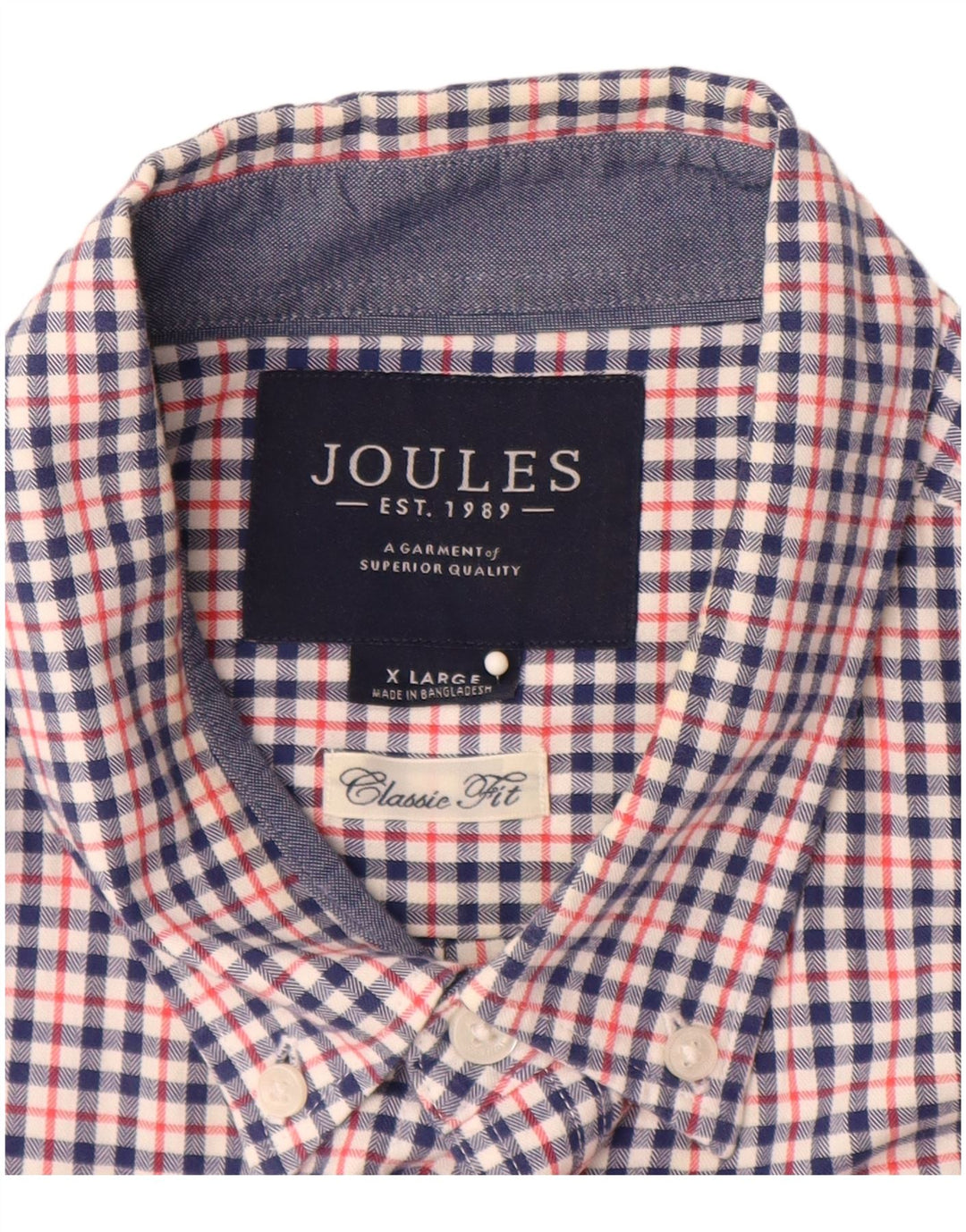 JOULES Herren-Flanellhemd mit klassischer Passform, XL, mehrfarbig, Gingham-Baumwolle