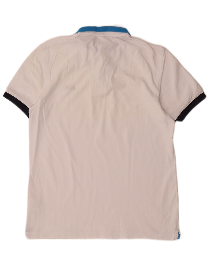 Sun68 Herren-Poloshirt aus mittelweißer Colourblock-Baumwolle