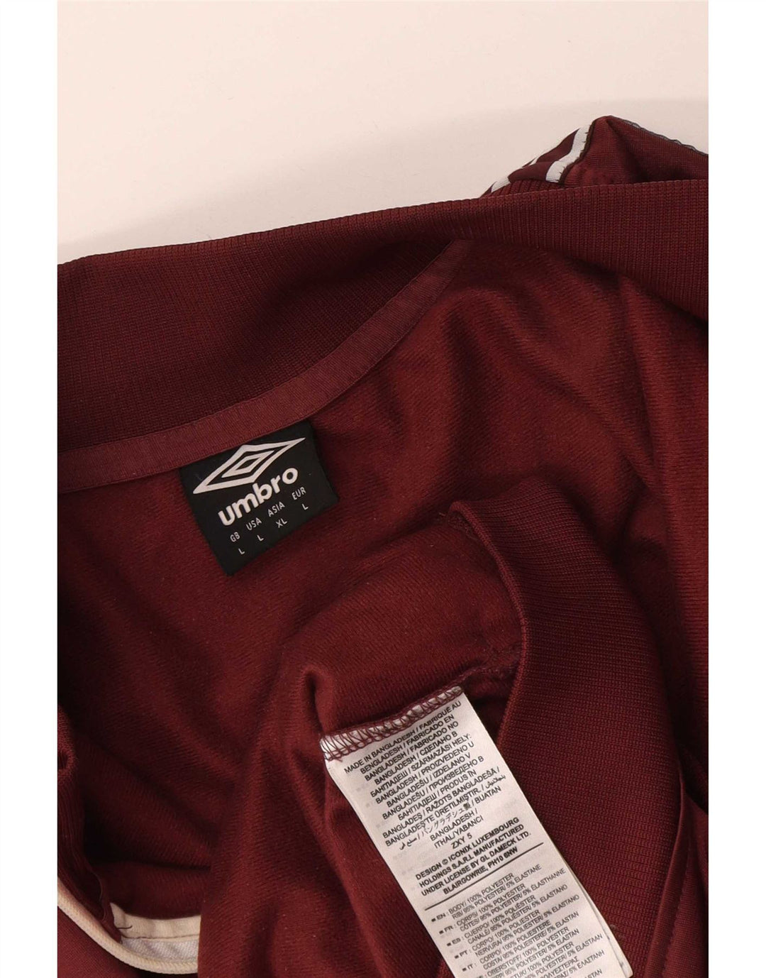 Umbro Damen Grafik-Trainingsanzug-Oberteil, Jacke, UK 16, Größe L, Burgunderrot, Polyester