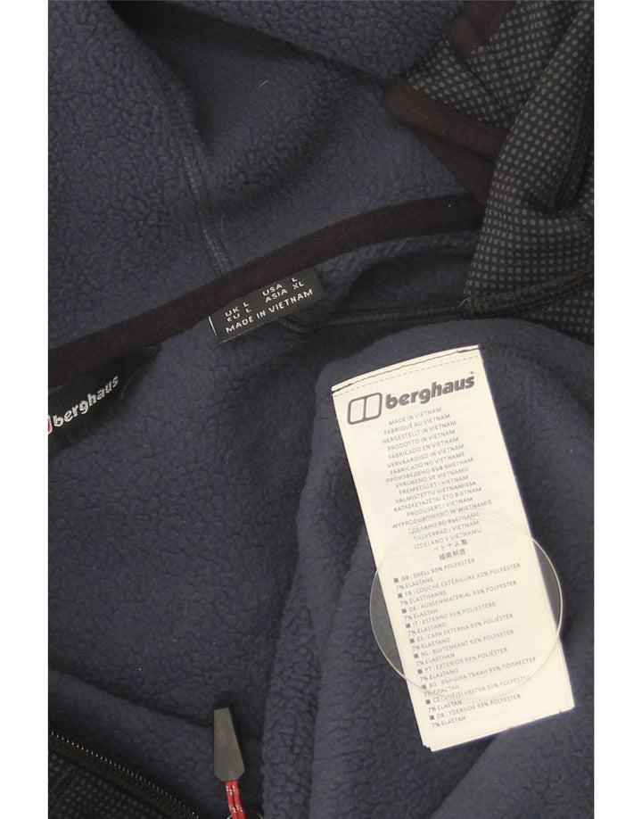 Berghaus Herren-Kapuzenpullover mit Reißverschluss, groß, marineblau geflecktes Polyester