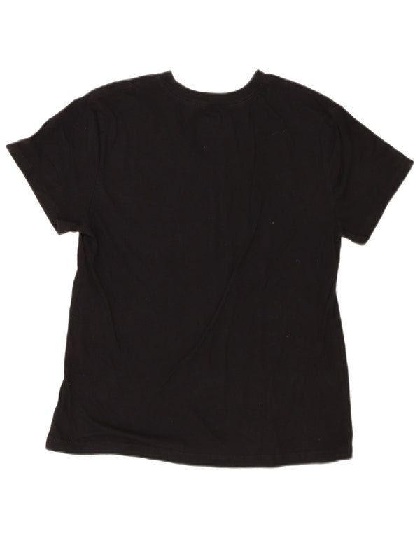 Champion Damen Grafik-T-Shirt-Oberteil UK 12 Medium Schwarz