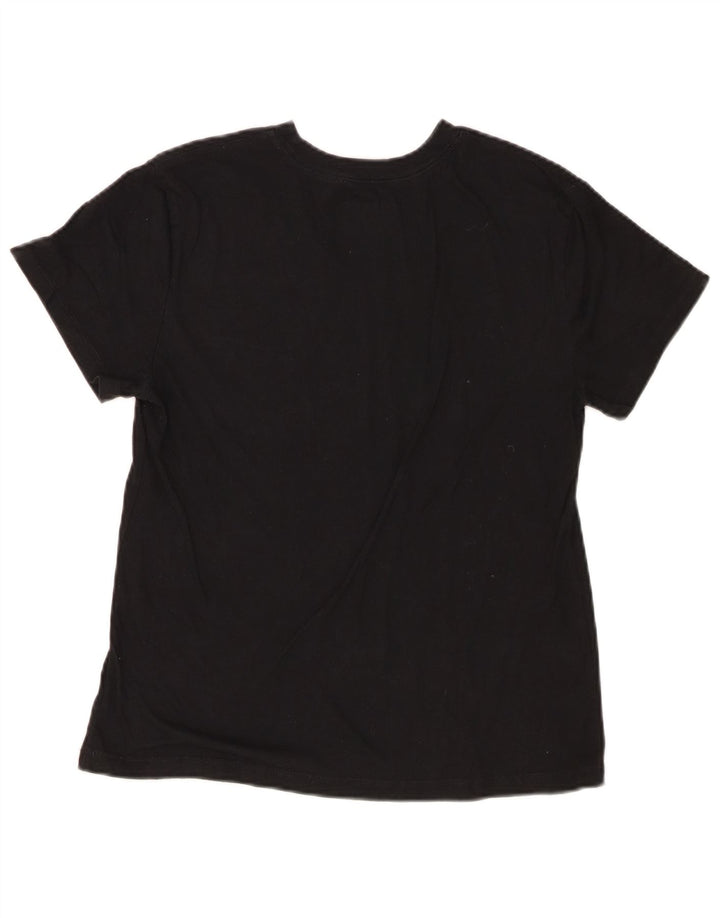 Champion Damen Grafik-T-Shirt-Oberteil UK 12 Medium Schwarz