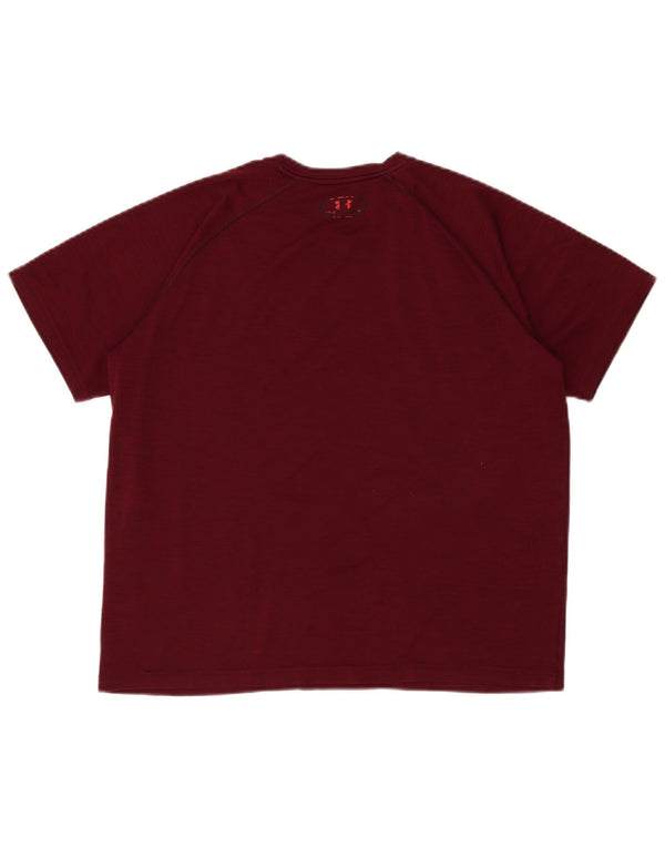 Under Armour Herren Heat Gear T-Shirt Top Medium Burgund