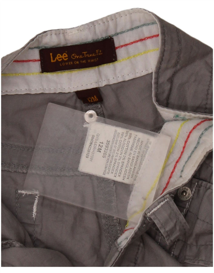 LEE Damen Freizeitshorts US 12 Large W34 Graue Baumwolle