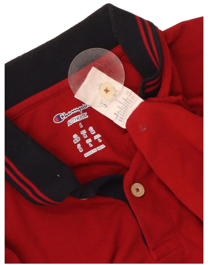 CHAMPION Herren-Poloshirt, große rote Baumwolle