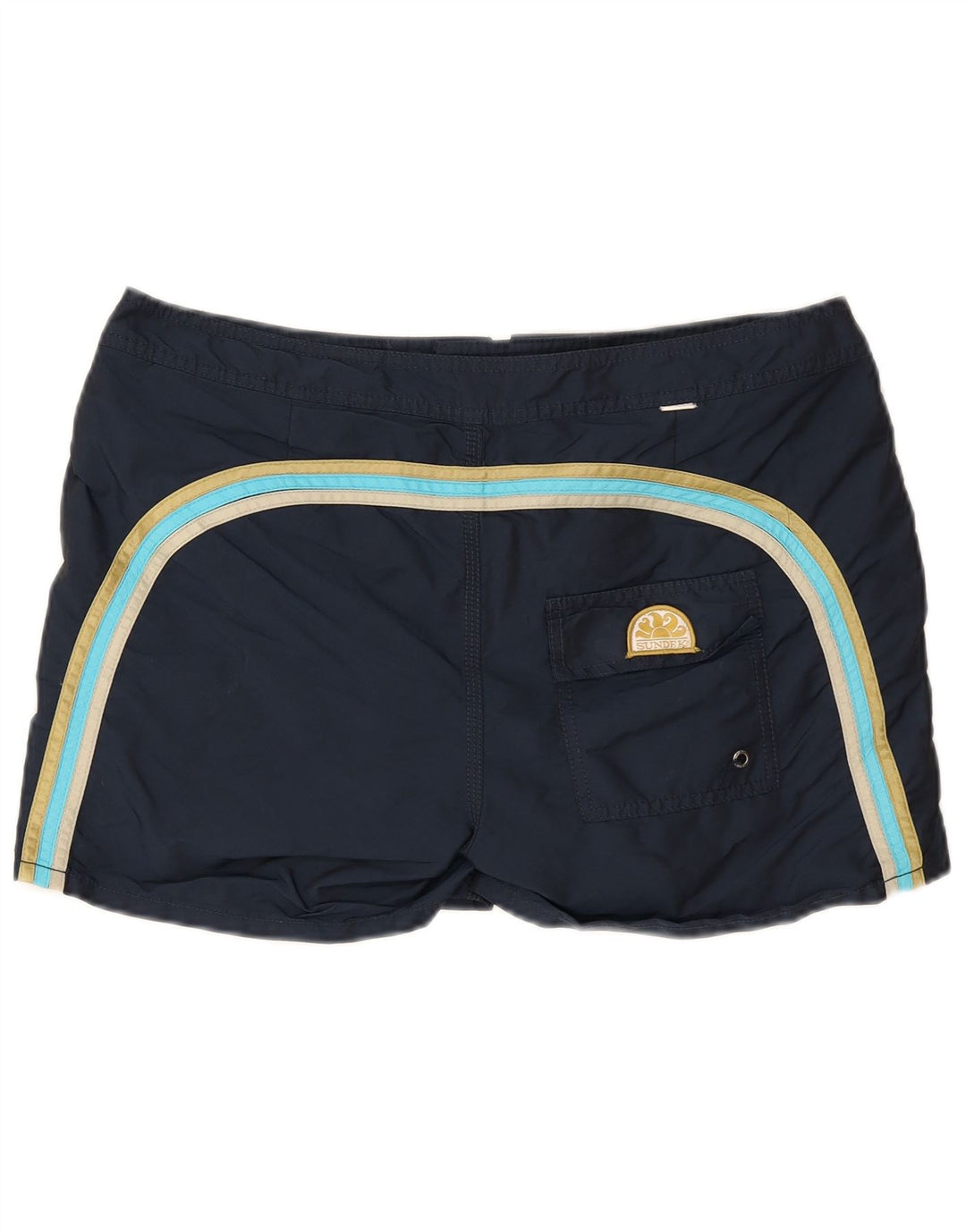 Sundek Herren-Badeshorts, groß, marineblau, gestreift, Polyester