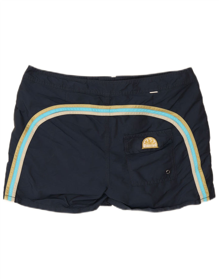 Sundek Herren-Badeshorts, groß, marineblau, gestreift, Polyester