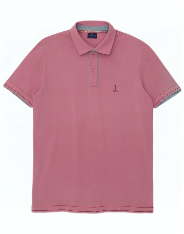 Trussardi Jeans Herren Poloshirt XL Rosa Baumwolle