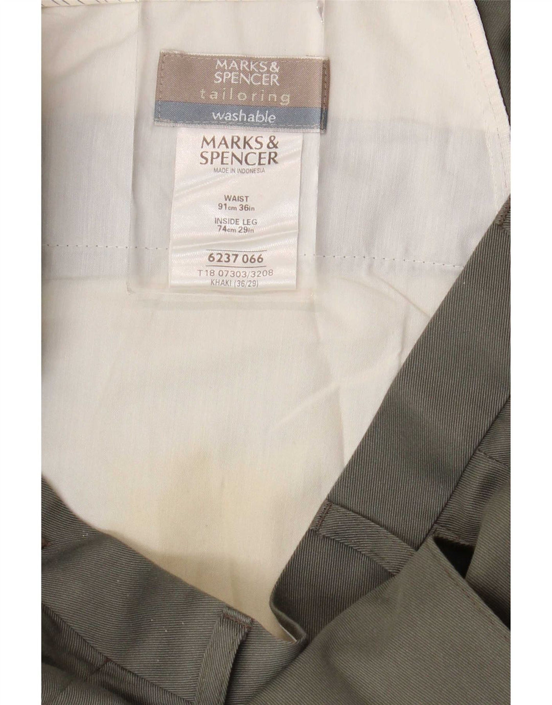 Gerade Anzughose für Herren von Marks & Spencer, W36, L29, Khaki, Polyester