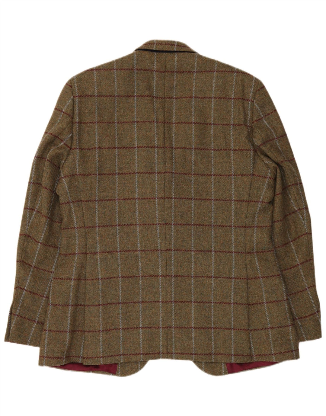 Crew Clothing Herren-Blazer mit 2 Knöpfen, UK 44, 2XL, Khaki, kariert, Wolle
