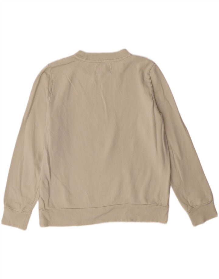 CALVIN KLEIN JEANS Womens Graphic Sweatshirt Jumper UK 14 Medium Off White