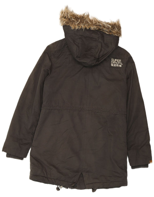 SUPERDRY Damen The Windparka Graphic Parka Jacke UK 14 Mittelgrau