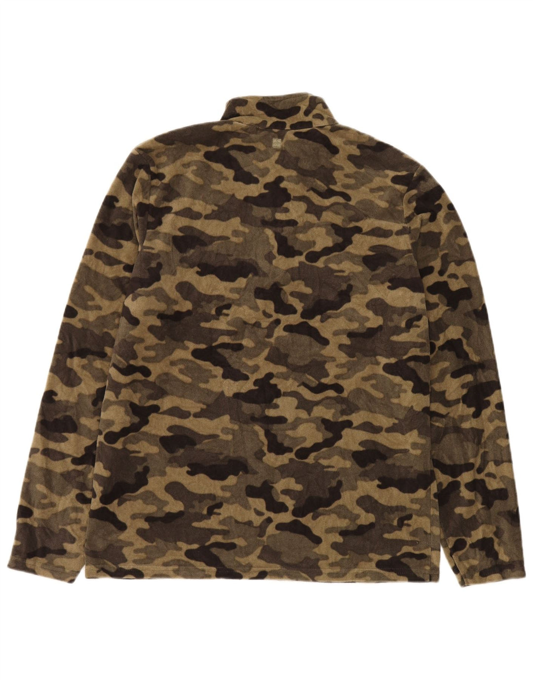 Mountain Warehouse Herren-Fleecepullover mit Reißverschluss am Kragen, Mittelbeige-Tarnung