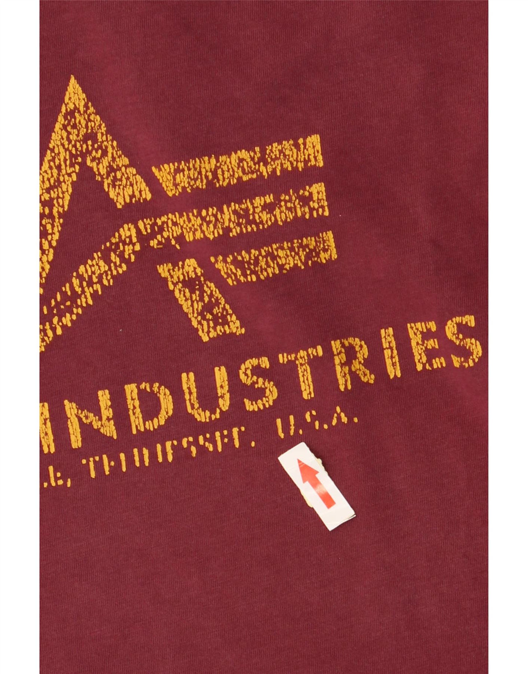 ALPHA INDUSTRIES Damen Grafik-T-Shirt-Oberteil UK 14 Medium Burgund Baumwolle