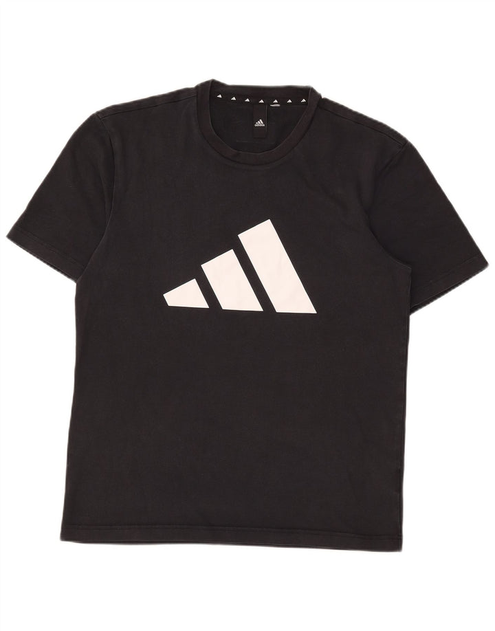 Adidas Herren Grafik T-Shirt Top Medium Schwarz Baumwolle