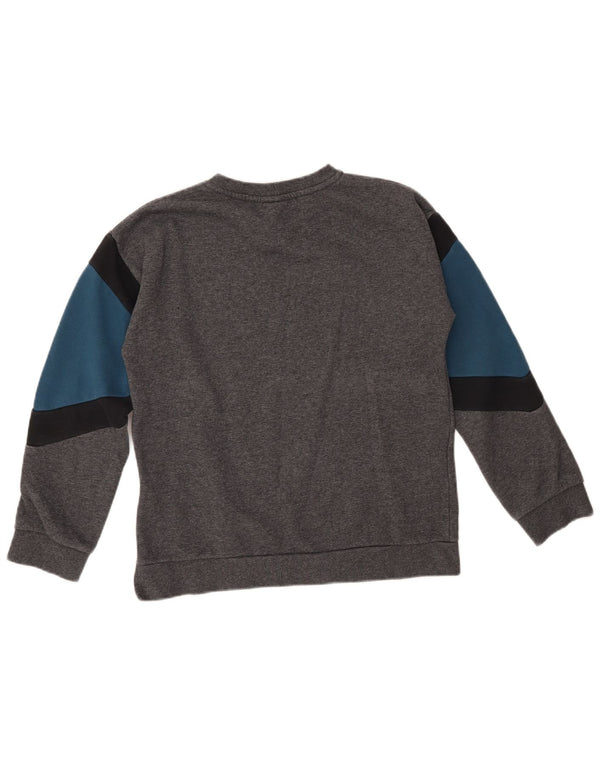 NIKE Grafik-Sweatshirt für Jungen, 13–14 Jahre, XL, graue Farbblock-Baumwolle