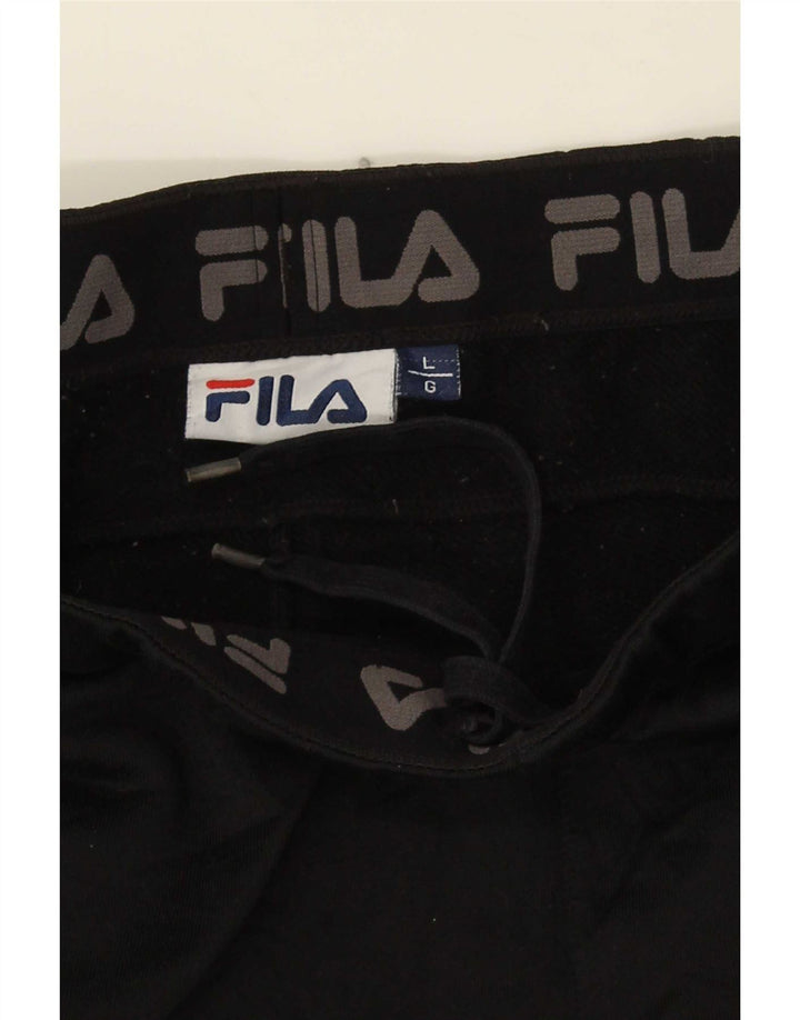 Fila Herren-Trainingshose, groß, aus schwarzem Polyester