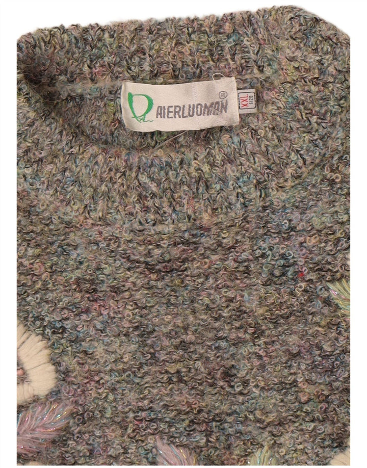 Aierluoman Damen-Pullover mit Rundhalsausschnitt, UK 20 2XL, mehrfarbig