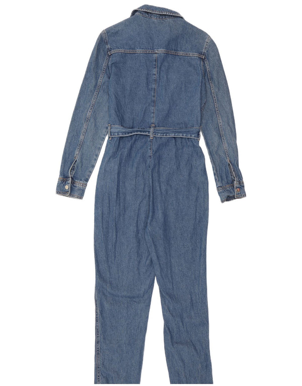 Topshop Damen-Jeansoverall mit langen Ärmeln, Gr. 10, Größe S, Blau, Baumwolle
