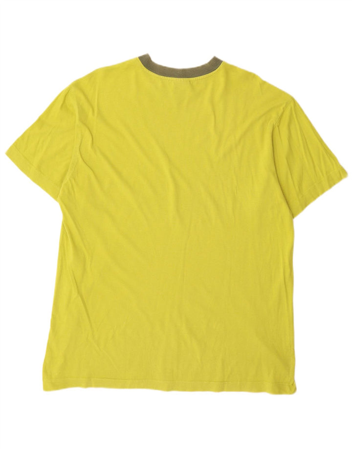 Think Pink Herren T-Shirt Top Large Gelb Baumwolle