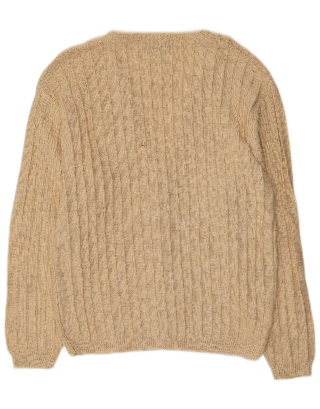 Vintage Herren Cardigan Pullover Mittelbeige Baumwolle