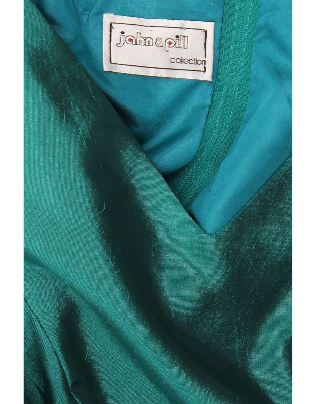 John & Pill Asymmetrisches Damenkleid UK 12 Mittelgrüner Farbblock